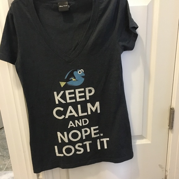 Next Level Apparel Tops - Disney Pixar Keep Calm V Neck Tee Dori Nemo